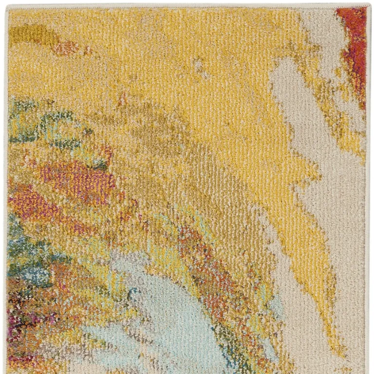 Wave Abstract Power Loom Non Skid Runner Rug Photo 4