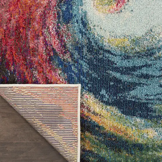 2' X 6' Wave Abstract Power Loom Non Skid Runner Rug Photo 9