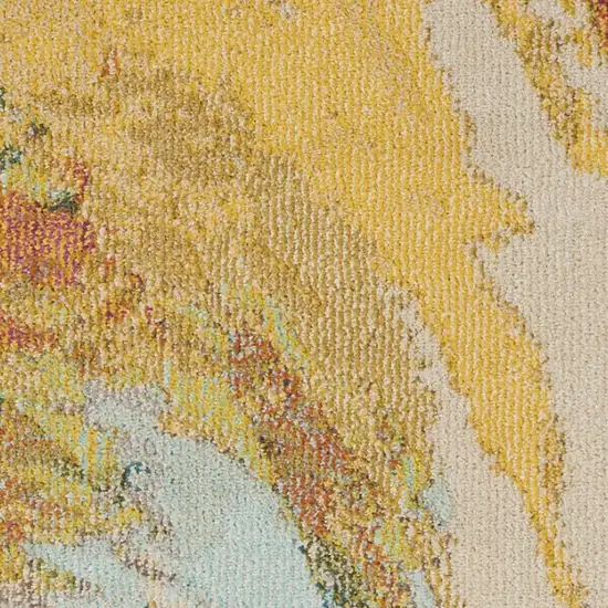 2' X 6' Wave Abstract Power Loom Non Skid Runner Rug Photo 2