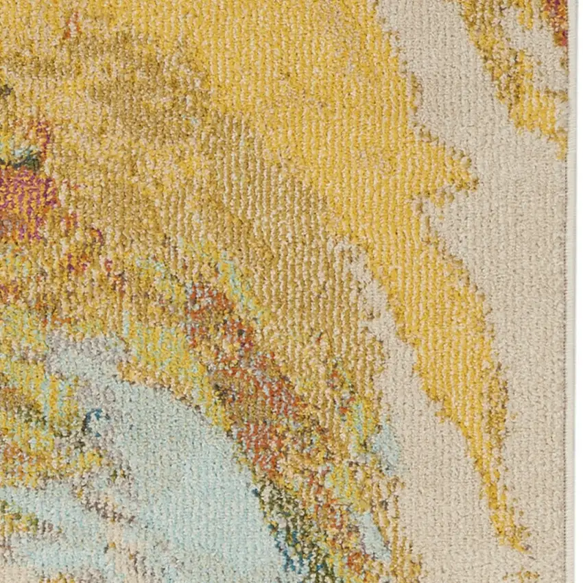 Wave Abstract Power Loom Non Skid Runner Rug Photo 3