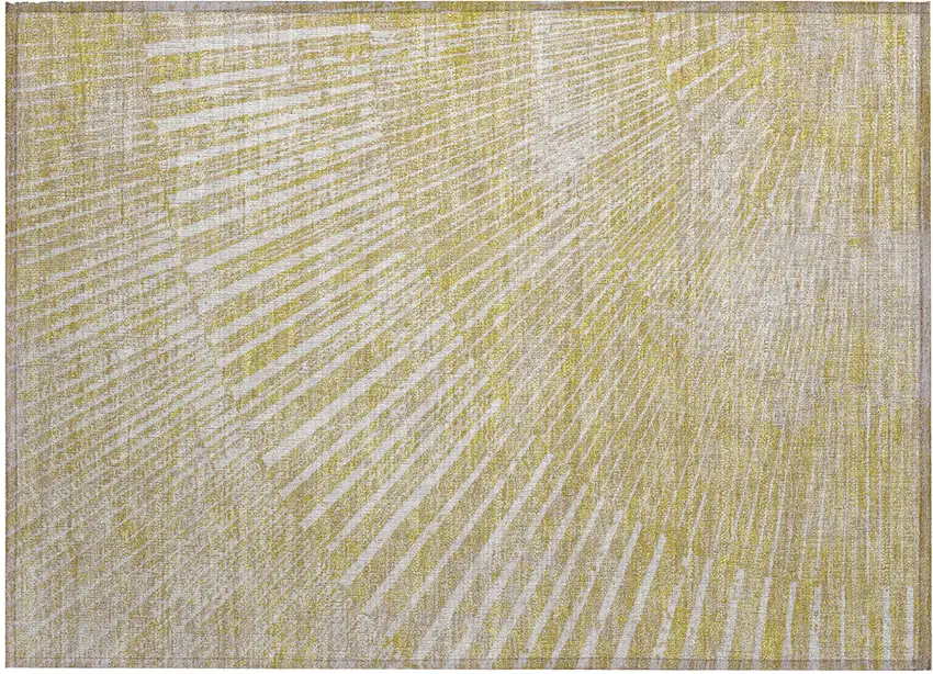 Wheat Abstract Washable Non Skid Indoor Outdoor Area Rug Photo 2