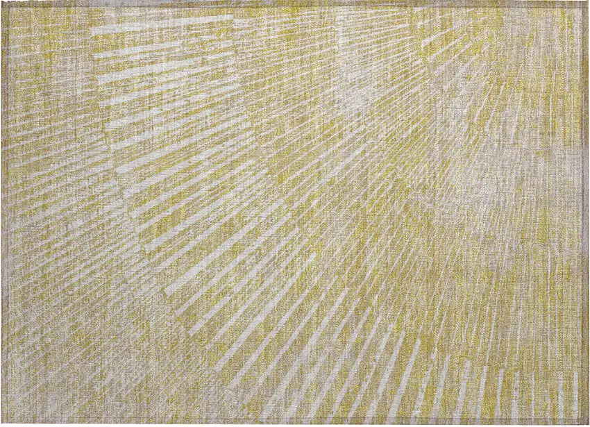 Wheat Abstract Washable Non Skid Indoor Outdoor Area Rug Photo 2