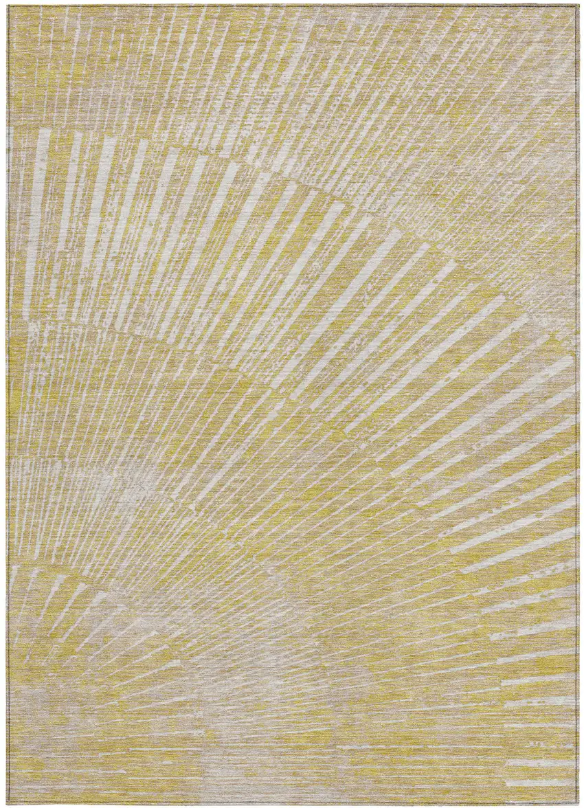 Wheat Abstract Washable Non Skid Indoor Outdoor Area Rug Photo 4