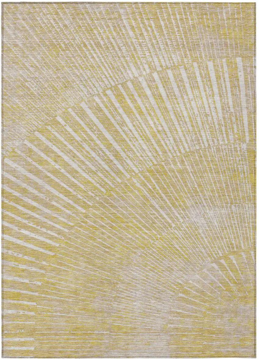 Wheat Abstract Washable Non Skid Indoor Outdoor Area Rug Photo 2