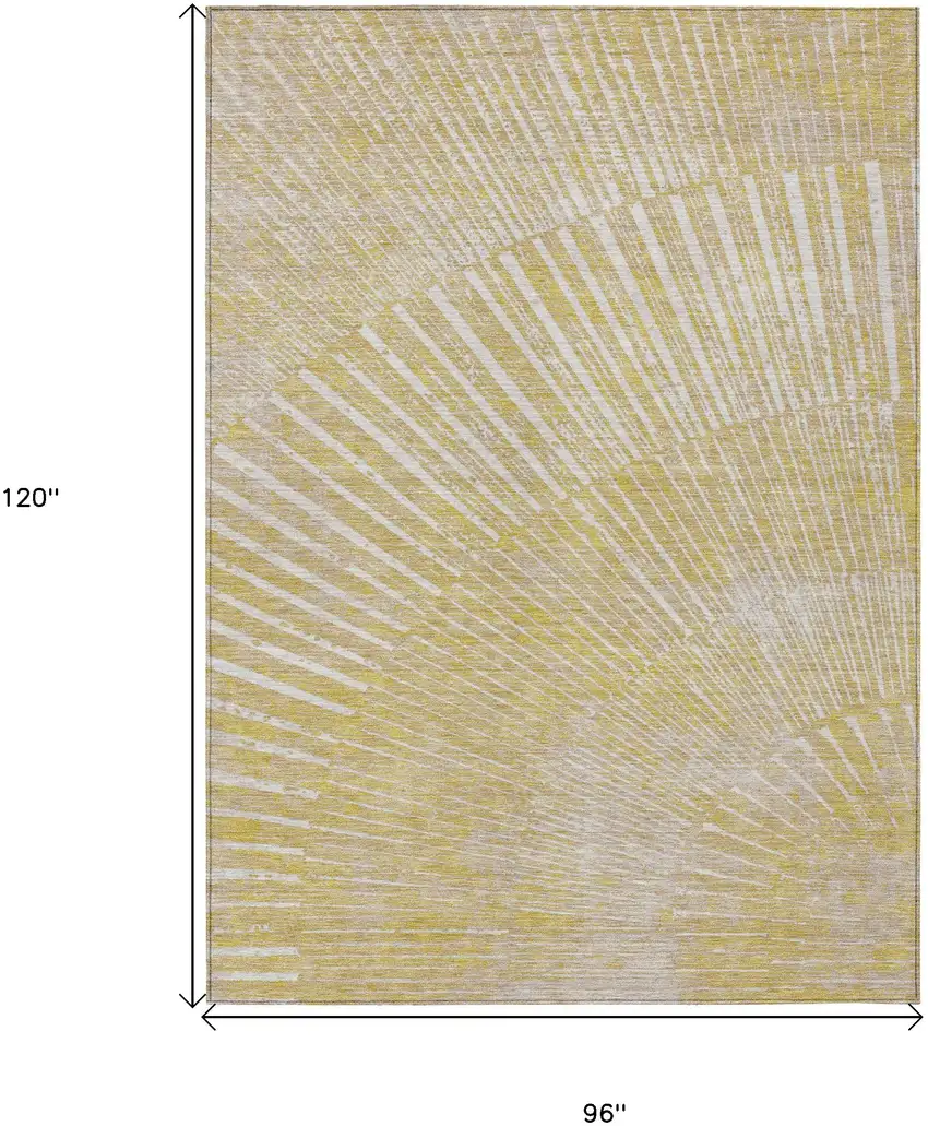Wheat Abstract Washable Non Skid Indoor Outdoor Area Rug Photo 3