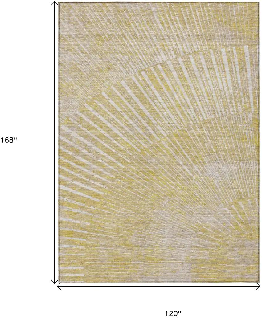 Wheat Abstract Washable Non Skid Indoor Outdoor Area Rug Photo 3
