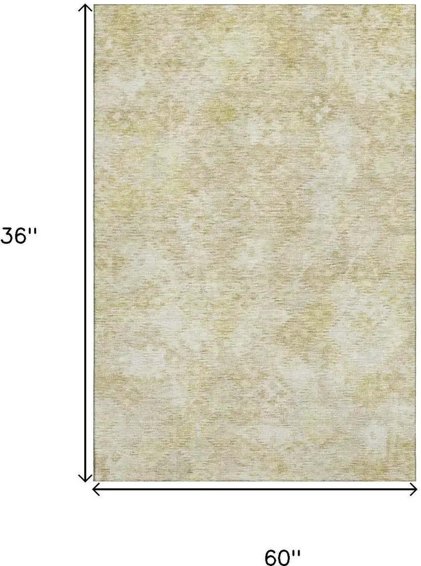 Wheat And Beige Abstract Geometric Washable Area Rug With UV Protection Photo 9