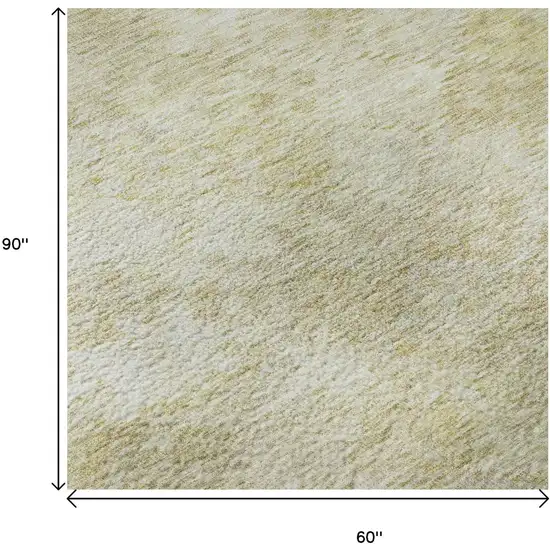 Wheat And Beige Abstract Geometric Washable Area Rug With UV Protection Photo 8
