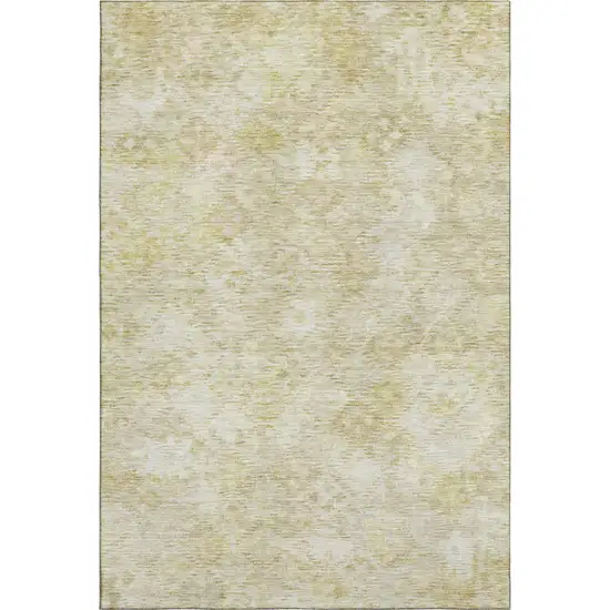 Wheat And Beige Abstract Geometric Washable Area Rug With UV Protection Photo 4
