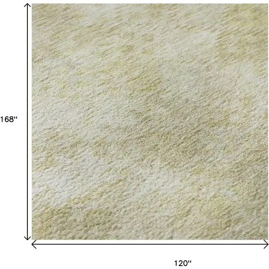 Wheat And Beige Abstract Geometric Washable Area Rug With UV Protection Photo 8