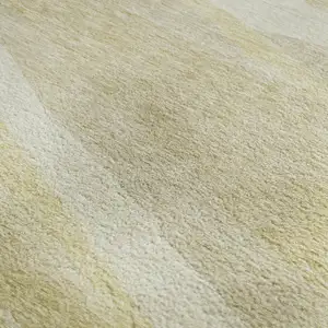 Photo of Wheat And Beige Abstract Washable Area Rug With UV Protection