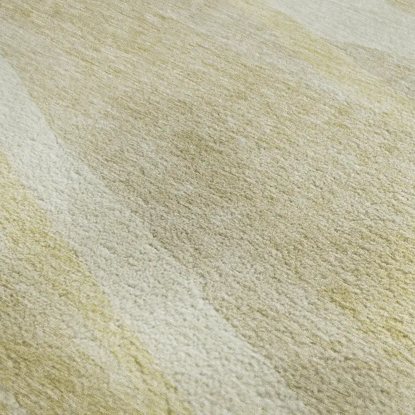 Wheat And Beige Abstract Washable Area Rug With UV Protection Photo 2