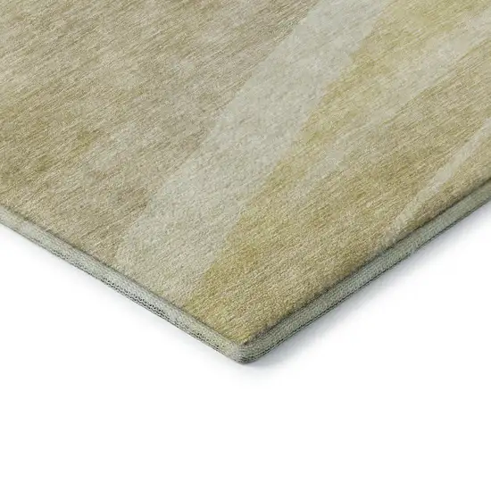 Wheat And Beige Abstract Washable Area Rug With UV Protection Photo 7