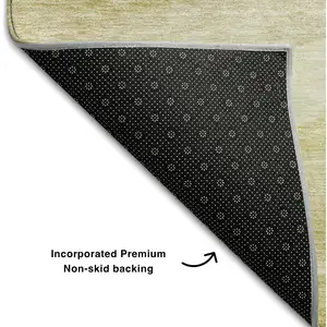 Photo of Wheat And Beige Abstract Washable Area Rug With UV Protection