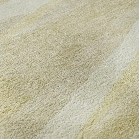 Wheat And Beige Abstract Washable Area Rug With UV Protection Photo 1