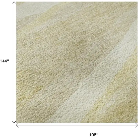 Wheat And Beige Abstract Washable Area Rug With UV Protection Photo 9