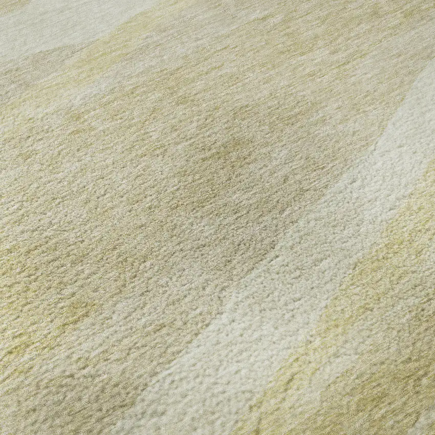 Wheat And Beige Abstract Washable Area Rug With UV Protection Photo 1