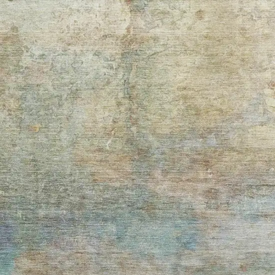 Wheat And Beige Abstract Washable Area Rug With UV Protection Photo 3