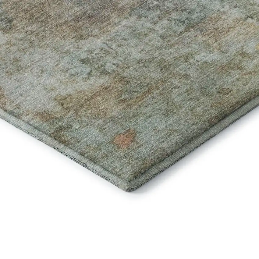Wheat And Beige Abstract Washable Area Rug With UV Protection Photo 6