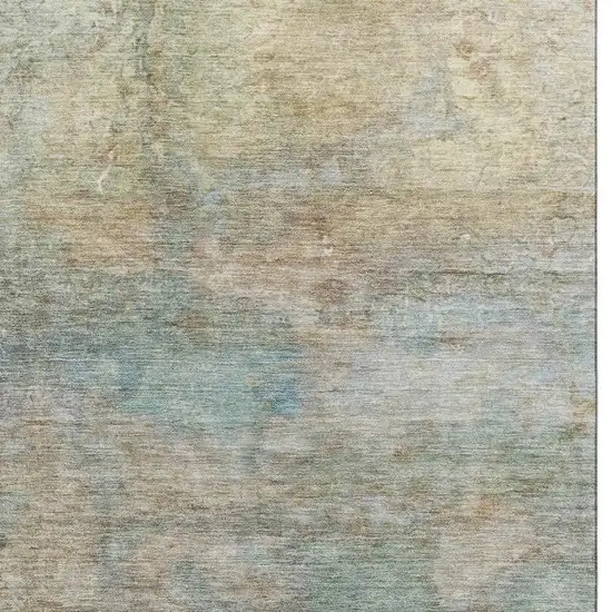 Wheat And Beige Abstract Washable Area Rug With UV Protection Photo 3