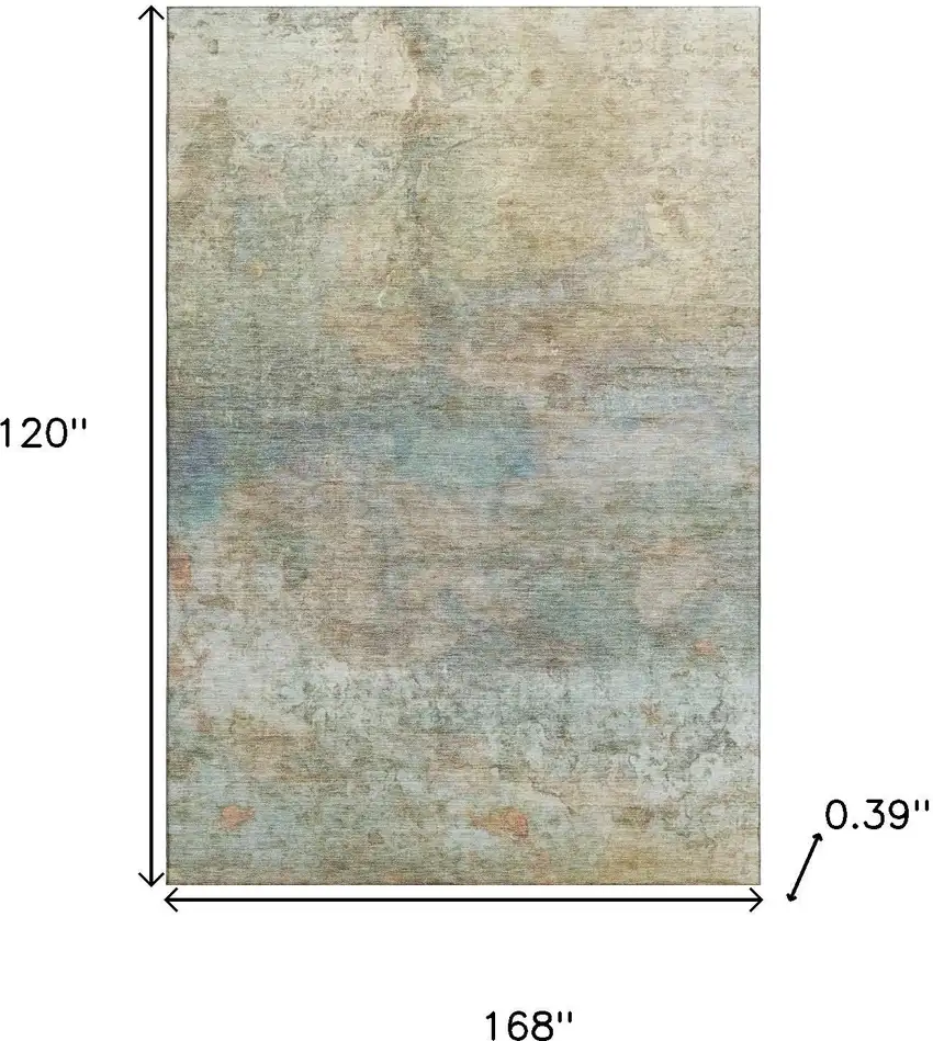 Wheat And Beige Abstract Washable Area Rug With UV Protection Photo 9