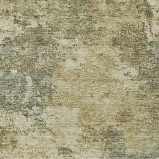 Wheat And Beige Abstract Washable Indoor Outdoor Area Rug Photo 2