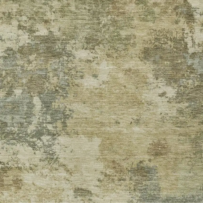 Wheat And Beige Abstract Washable Indoor Outdoor Area Rug Photo 2