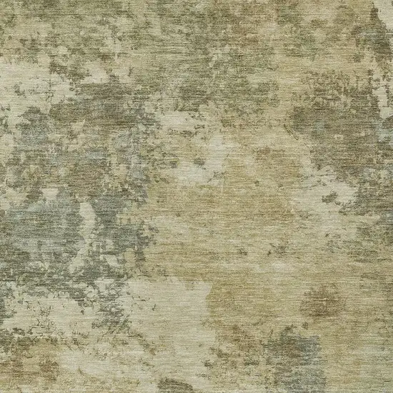 Wheat And Beige Abstract Washable Indoor Outdoor Area Rug Photo 2