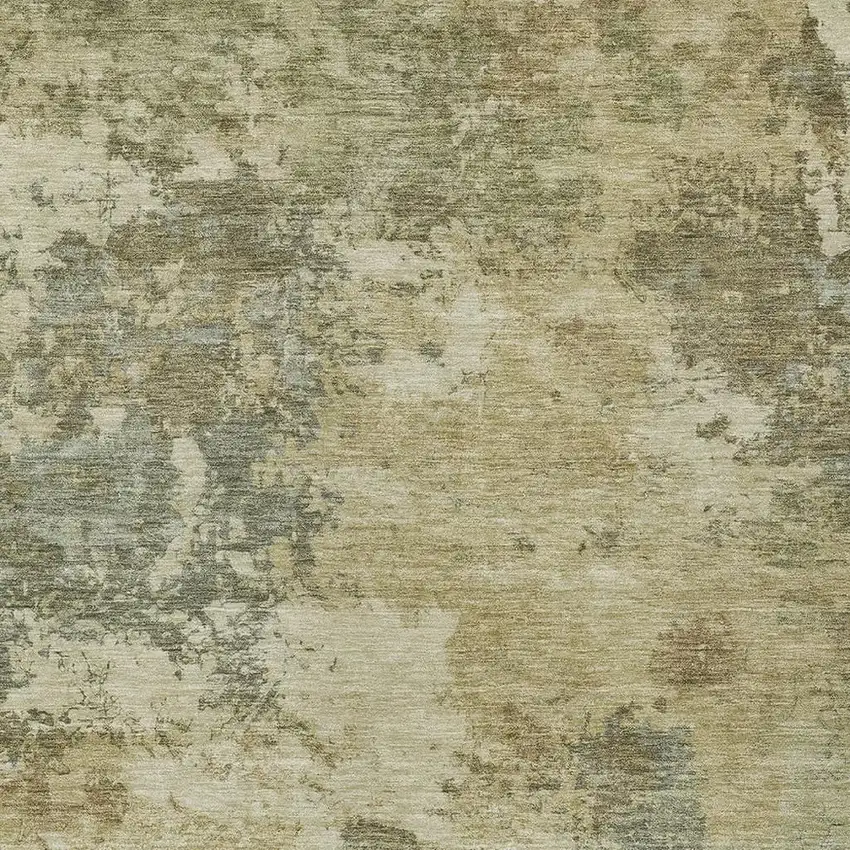 Wheat And Beige Abstract Washable Indoor Outdoor Area Rug Photo 2