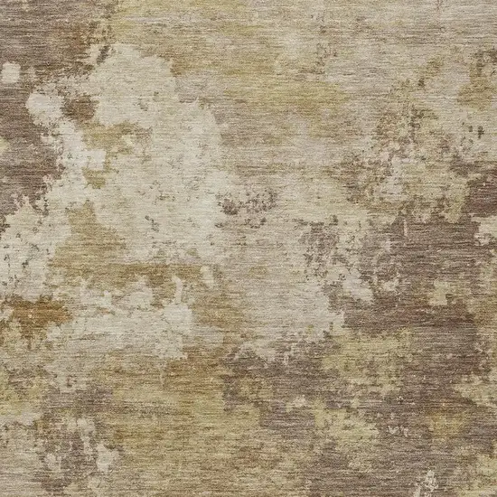 Wheat And Beige Abstract Washable Indoor Outdoor Area Rug Photo 2