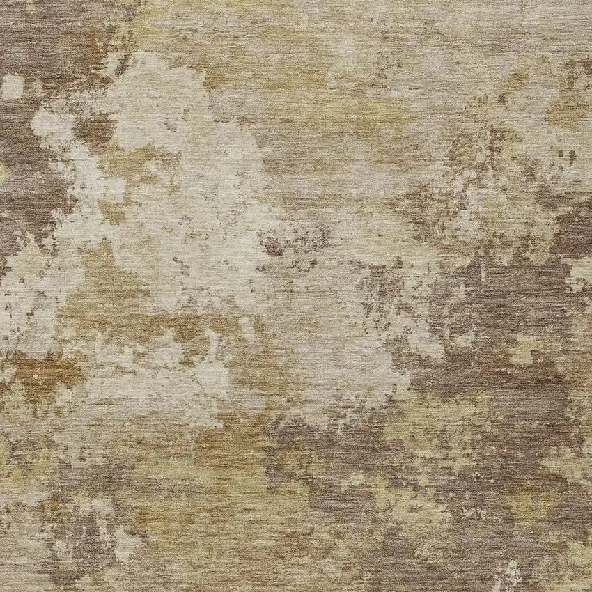 Wheat And Beige Abstract Washable Indoor Outdoor Area Rug Photo 2