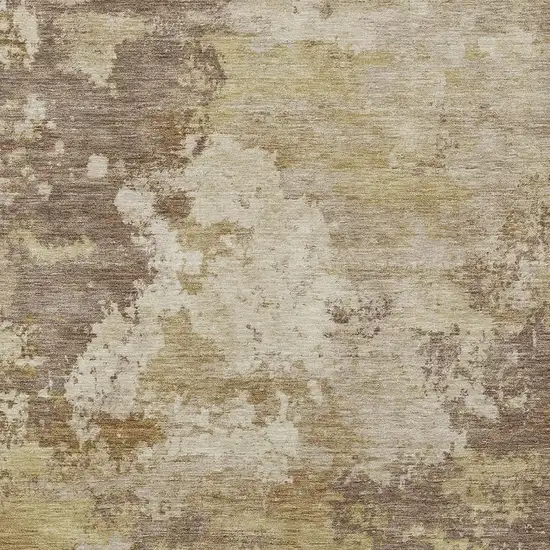 Wheat And Beige Abstract Washable Indoor Outdoor Area Rug Photo 2