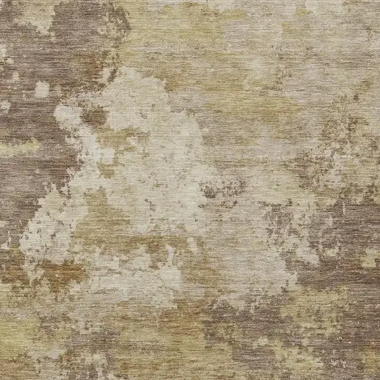 Wheat And Beige Abstract Washable Indoor Outdoor Area Rug Photo 2