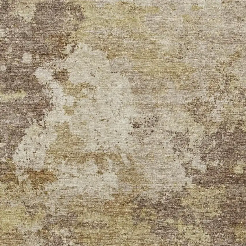 Wheat And Beige Abstract Washable Indoor Outdoor Area Rug Photo 2