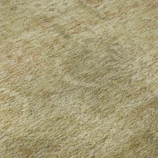 Wheat And Beige Damask Washable Area Rug With UV Protection Photo 1