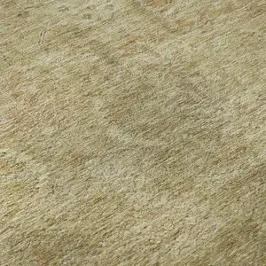 Photo of Wheat And Beige Damask Washable Area Rug With UV Protection