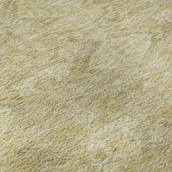 Wheat And Beige Damask Washable Area Rug With UV Protection Photo 9