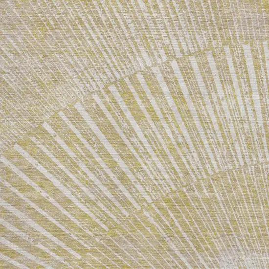 Wheat And Beige Geometric Washable Area Rug With UV Protection Photo 3