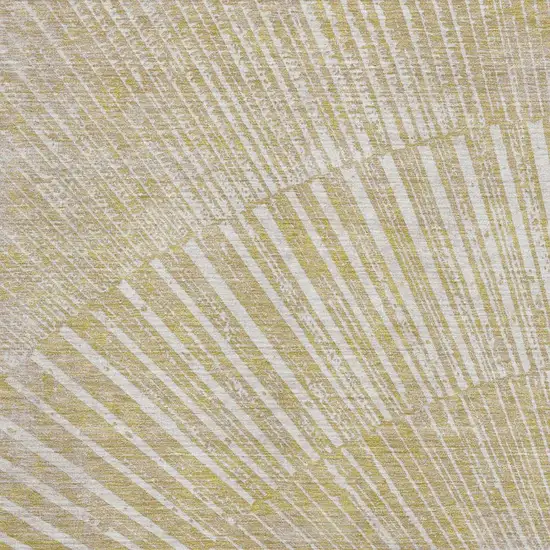 Wheat And Beige Geometric Washable Area Rug With UV Protection Photo 3