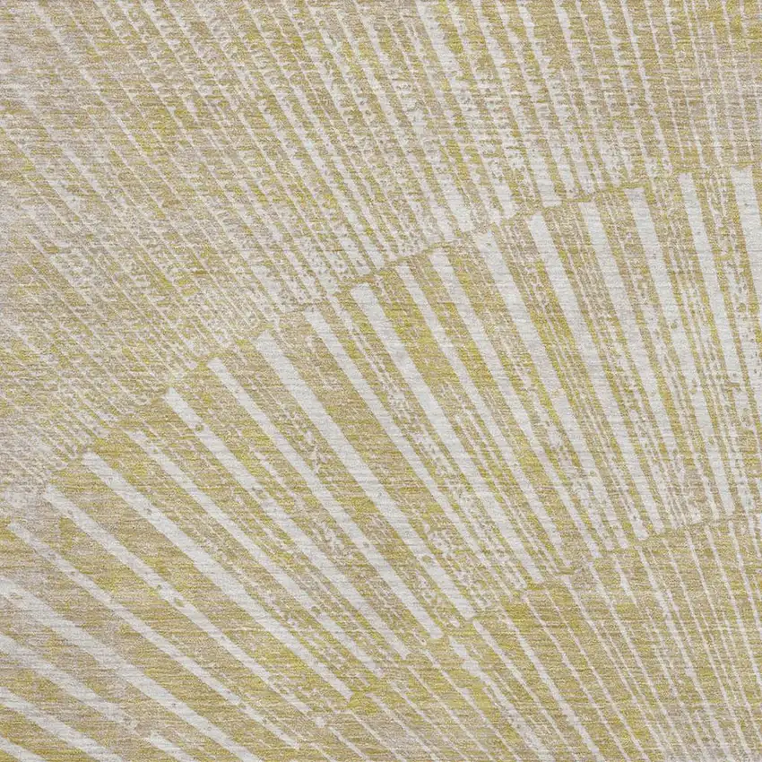 Wheat And Beige Geometric Washable Area Rug With UV Protection Photo 3