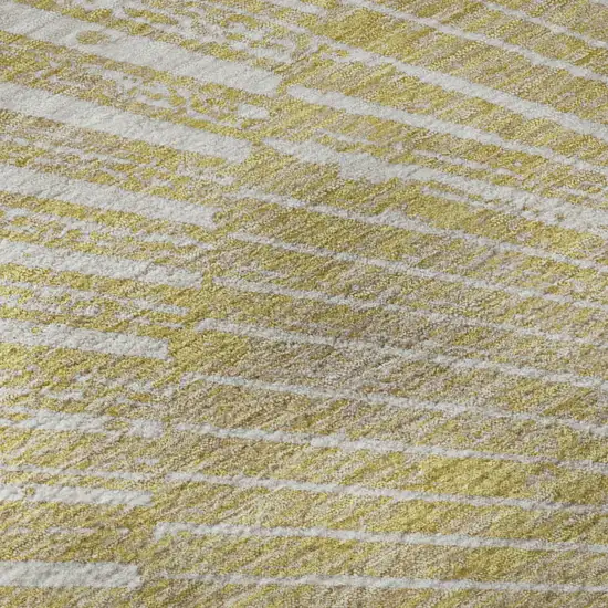Wheat And Beige Geometric Washable Area Rug With UV Protection Photo 8