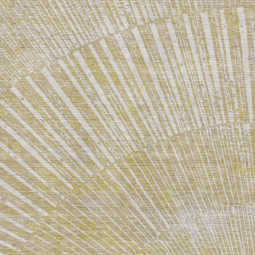 Wheat And Beige Geometric Washable Area Rug With UV Protection Photo 3