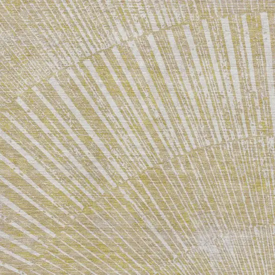 Wheat And Beige Geometric Washable Area Rug With UV Protection Photo 3