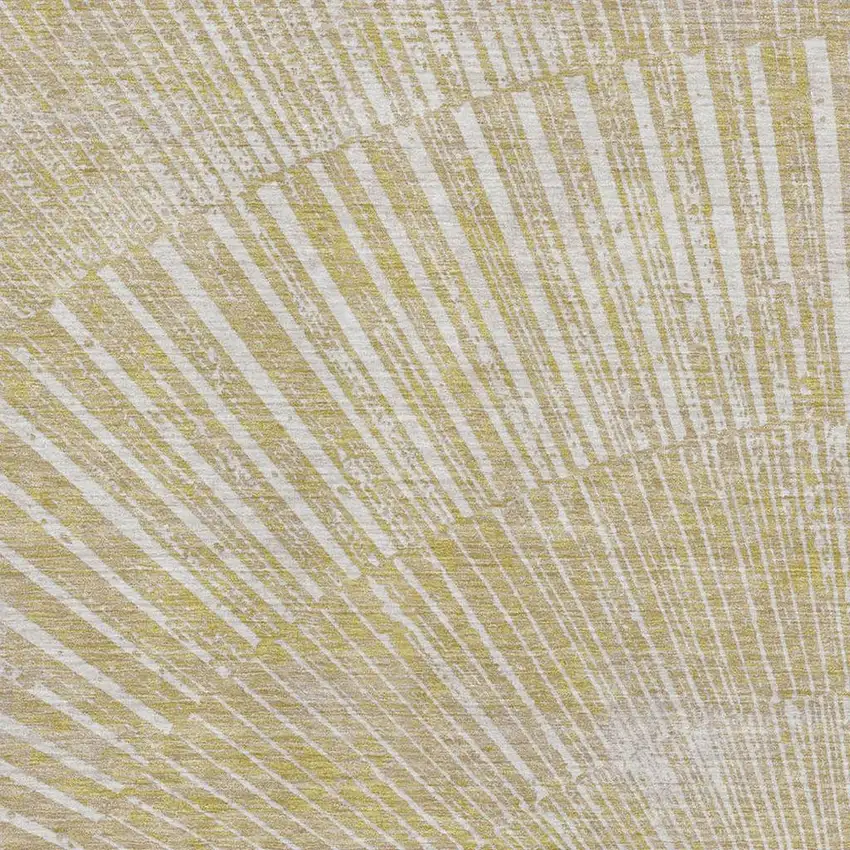 Wheat And Beige Geometric Washable Area Rug With UV Protection Photo 3