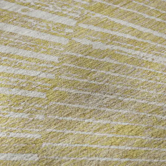 Wheat And Beige Geometric Washable Area Rug With UV Protection Photo 9