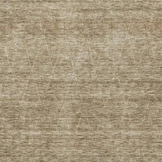 Wheat And Beige Geometric Washable Area Rug With UV Protection Photo 4