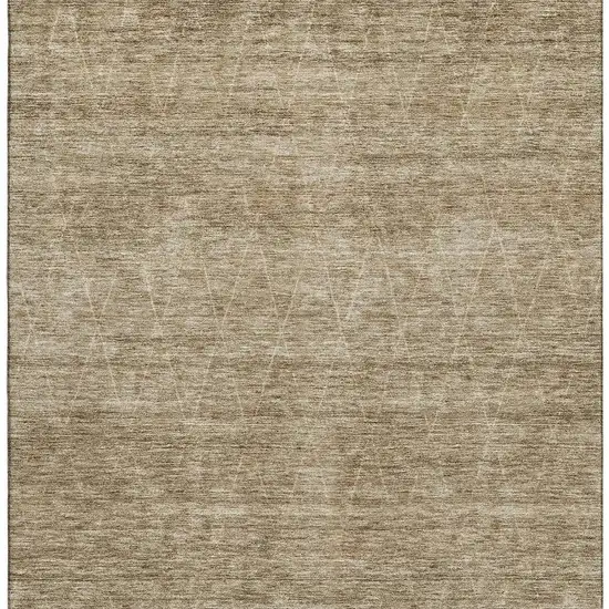 Wheat And Beige Geometric Washable Area Rug With UV Protection Photo 5