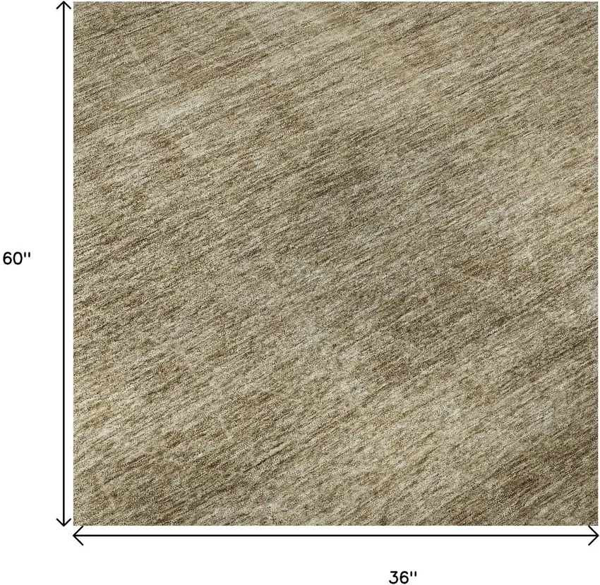 Wheat And Beige Geometric Washable Area Rug With UV Protection Photo 9