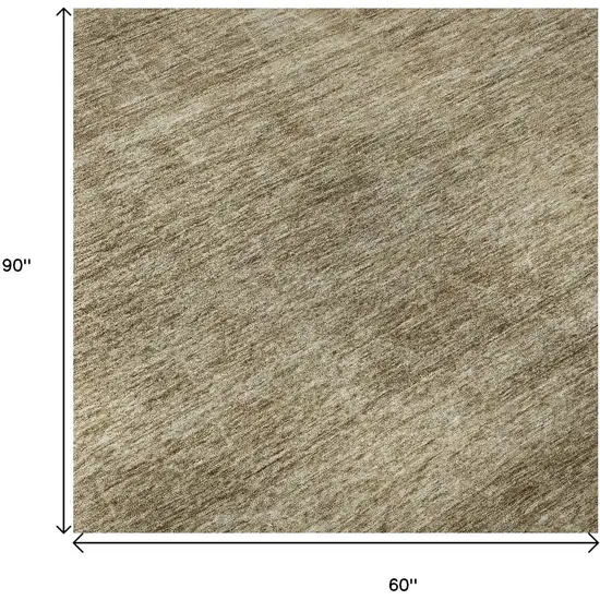 Wheat And Beige Geometric Washable Area Rug With UV Protection Photo 9