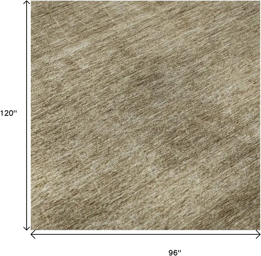 Wheat And Beige Geometric Washable Area Rug With UV Protection Photo 9